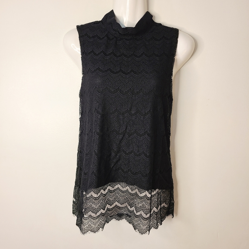 Banana Republic Black Lace Tank, Small